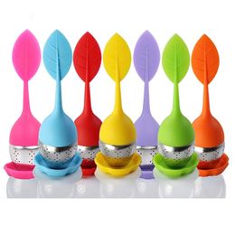 Tools Stainless Steel Tea Infuser Strainer Philtre With Silicone Handle Safe Loose Leaf Teas Bags Diffuser Teaware Accessory