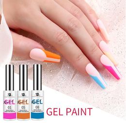 Quality OEM logo 12 Colours Paint Nail Gel Set kit Long Lasting Easy Painting UV Gel Art Gel Nail Polish Kit