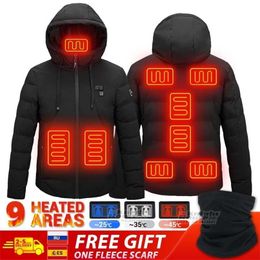 Winter Men's Jacket USB Electric Heated Warm Hiking Coat Hunting Clothing Outerwear Ski Down Parkas 211206