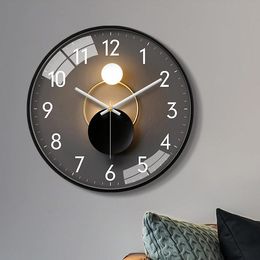 Wall Clocks Nordic Creative Clock Luminous Living Room Round Watch Silent Classic Modern Design Reloj Pared Office Decor