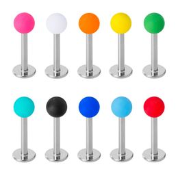 Colorful Acrylic Labret Monroe Lip Ring Bar Tragus Helix Ear Stud Barbell Cartilage Earring Daith Piercing Body Jewelry