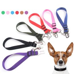 6 Colors Cat Dog Car Safety Dog Collars & Leashes Seat Belt Harness Adjustable Pet Puppy Pup Hound Vehicle Seatbelt Lead Leash for Dogs