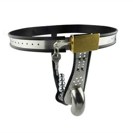Stainless Steel Male Chastity Belt with Anal Plug Metal Underwear Bdsm Bondage Lock Cock Cage Chastity Device Sex Toys for Men P0826
