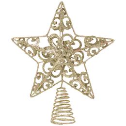Christmas Decorations 1Pc Iron Five-pointed Star Xmas Tree Topper Decor Decorative Craft