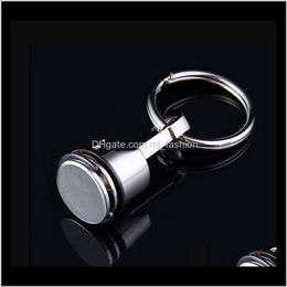 Rings Jewelrywholesale Promotional Gifts Sier Metal Piston Car Keychain Keyfob Engine Fob Chain Ring Key Ringps2195 Drop Delivery 2021 1Yiqc