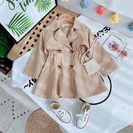 Trench Coat For Girls Spring Jackets Children Clothes Girl Outerwear Kids Windbreaker Baby Coats 2-6Y 211204