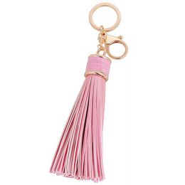 Classical Bohemian Tassel Leather Key Rings Black Red Handmade Bag Keyring Car Keychain Accessories High Quality Factory Price