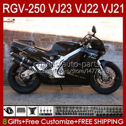-OEM-Karosserie für Suzuki RGVT RGV 250 CC RGV250 Black SAPC VJ23 COWLING RGV-250CC Körper 107HC.111 RGVT-250 VJ 23 RGV-250 Panel 97 98 RVG250 250cc 1997 1998 Verkleidungsset