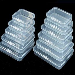 4 Sizes Clear Lidded Small Plastic Box for Trifles Parts Tools Storage Jewellery Display Screw Case Beads Container New