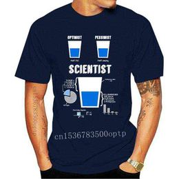 New t shirt divertente Ottimista pessimista SCIENTIS Science Fun gioco Divertente Fisica Ottimista tshirt uomini tee G1217