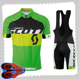 SCOTT team Cycling Short Sleeves jersey (bib) shorts sets Mens Summer Breathable Road bicycle clothing MTB bike Outfits Sports Uniform Y210414163