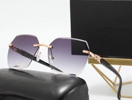 2021 New Brand Oversized Rimless Sunglasses Women Big Shades Fashion High Quality Men Square Sun Glass Female Metal Gradient Shades UV400 2607