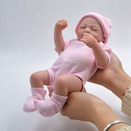 -10 "Reborn Neugeborene Baby Puppe Schlafendes Mädchen Ganzkörper Weiches Vinyl Silikon Wasserdichte Spielzeug Weihnachten US