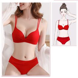 Sexy Bra Set WomenS Push Up Red Black Underwear Panties Student Comfortable Breathable Bra Set Sexy Underwear For Women Trouser