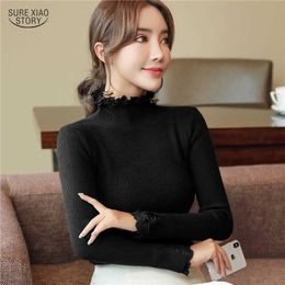 Arrival winter Solid women sweaters Womens sweaters and pullovers Full Casual Turtleneck sweaters green black 5050 50 210527