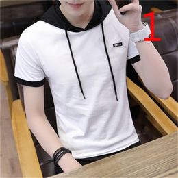 Summer trend men's fashion stretch tight bottoming shirt round neck Korean version of the self-cultivation tide 210420