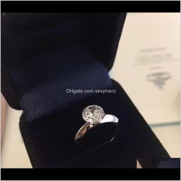 Solitaire Ring Jewelry Drop Delivery 2021 High Version 925 Sterling Sier Claw 1-3 Karat Promise Diamond Rings Bague Anillos Womens Marry Wedd