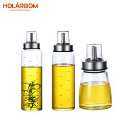 Holaroom Durable High Borosilicate Glass Oil Leak-Proof Seasoning Storage Pot Soy Sauce Jar Vinegar Bottle Kitchen Gadget