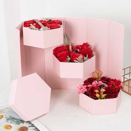 Three-tier Rose Gift Box Artificial Soap Flowers Use on Valentines Day Wedding Party Birthday Gift Room Decor 210624