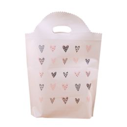 50PCS/PACK Shopping Bag Packaging 100% Degradable Bio Compostable Die Cut Handle Plastic Bag Pink Portable