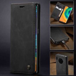 Fashion Business Phone Case For Huawei Mate30Pro Phone Case P30 Flip Magnetic Phone PU Leather Protective Cover Card Money Can Be Loaded