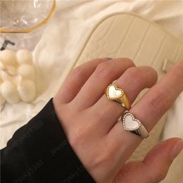 Elegant Stainless Steel Love Heart Shell Finger Ring For Women Fashion Party Wedding Jewellery Ring Gifts