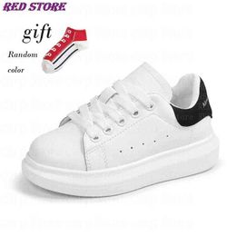 Sneakers Kids Girl White Shoes for Young Children Casual Unisex Teenager Lace-UP Sports Breathable Anti-Slippery Comfortable TPR G1210