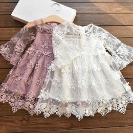 Lace Flowers Girls Dresses Summer 2021 Children Tutu Princess Dresses For Girls Baby Print Girl Party Dress Kids Girls Clothes Q0716