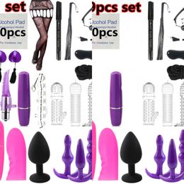 Bondages sex shop Fetish Adult Flirt Game Erotic Toy Kit Restraint Vibrator Anal Plug Sex Toys for men Couples Bdsm Bondage Products 1122