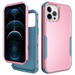 Commuter Case For Iphone 12 Pro Max Phone Cases 11 Xs Xr 8 Plus Samsung Galaxy S21 Ultra A52 A32 A12 A02S TPU Hard PC Three In One shockproof Protective Cover