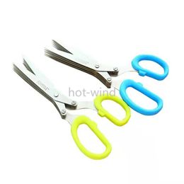 DHL Stainless Steel Cooking Tools Kitchen Accessories Knives 5 Layers Scissors Sushi Shredded Scallion Cut Herb Spices Scissors Wholesale