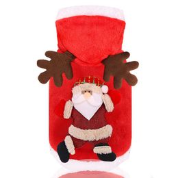 Dog Apparel Pet Christmas Clothes Puppy Xmas Santa Reindeer Costume Winter Warm Fleece Hoodies Sweater Coat For Small Dogs Cats2873