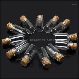 Bottles Storage Housekee Organisation Home & Gardenwholesale- 10Pcs 1Ml Mini Vials Empty Sample Jars With Cork Stopper Glass Mes Vial Weddin