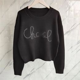 Women Autumn Letter Pattern Sweater Female Luxury Brand Pullover Ladies Fashion Casual Patchwork Button Pullover 211215