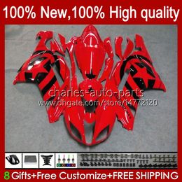 Bodywork For KAWASAKI NINJA ZX 636 600 CC ZX600 ZX-636 ZX-600 Motorcycle Body 10No.9 ZX 6R 600CC 6 R ZX6R 07 08 ZX-6R ZX600C 2007 2008 ZX636 07-08 Fairing Kit black stars