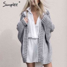 Autumn winter knitting long Female soft loose women cardigan coat Causal warm sweater jumper outerwear 210414