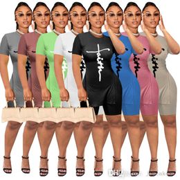 2022 Designer Women Tracksuits 2 Piece Set Personalised Letter Printed Split Tops Shorts Outfits Summer Clothing Plus Size