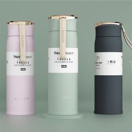 Fashion Insulated Cup Thermo Stainless Steel Vacuum Flask Portable Water Bottle Termos 450ml Travel Thermal Eco-Friendly 211109