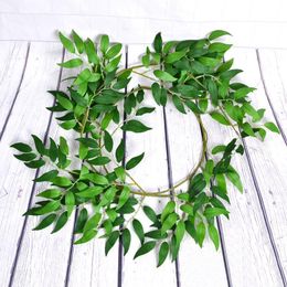 Decorative Objects & Figurines 160cm Beautiful Artificial Flowers Plants Green Garland Colorful Party Supply Wedding Home Decor Salix Leaf V