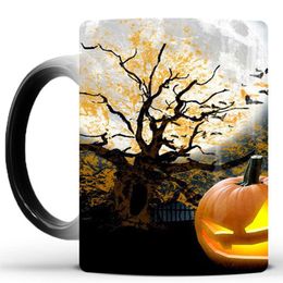 Mugs Brand 301-400ml Creative Colour Changing Mug Coffee Milk Tea Cup Halloween Novelty Gift For Friends