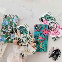 Retro Flower Phone Cases For Huawei P40 Pro P30 P20 Pro Lite Mate 20 Lite Kickstand Folded Flexible Soft Back Cover