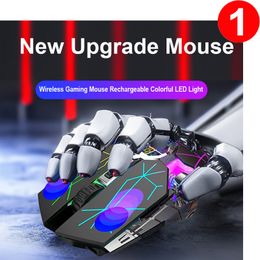 Wireless Gaming Mouse Rechargeable Colourful LED Light PC Computer Laptop,Game and Office with USB Adapter