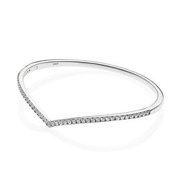 NEW 2021 100% 925 Sterling Silver Diamond Bracelet Fit DIY Original Fshion Jewellery Gift 6667