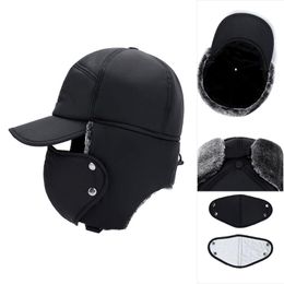 1Pcs Sport Cap Fishing Winter Thermal Hats Men Women Fashion Ear Protection Face Windproof Ski Velvet Thicken Couple Hat Outdoor