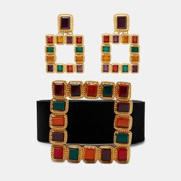 Dvacaman ZA Bohemian Multicolor Square Crystal Belly Chains Women Body Jewelry Vintage Wedding Waist Chain Accessories