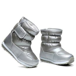 ULKNN Children's Snow Boots For Girls Winter Hiking Shoes Warm Kids Boys for Girl Size 23-36 Platform Ankle PU 211227