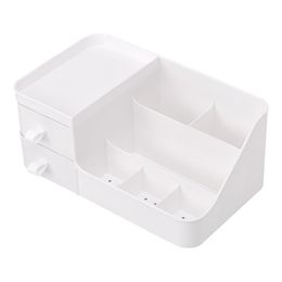 Storage Boxes & Bins Dual Drawer Desktop PP Cosmetic Jewellery Makeup Box Organiser Tidy Bathroom Large Capacity Display 7 Grid Space Saving H