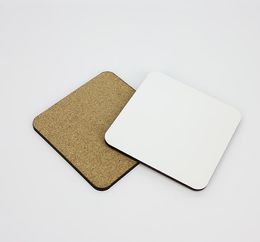 500pcs 9*9cm Sublimation Coaster Wooden Blank Table Mats MDF Heat Insulation Thermal Transfer Cup Pads DIY Coasters SN2701