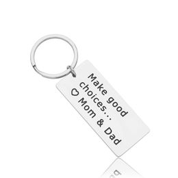 10Pieces/Lot Fashion Keychain Daughter Son Gifts From Mom Dad Make Good Choice College High School Graduation Gifts for Girls Boys