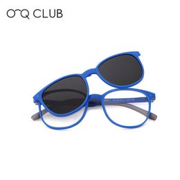 Fashion Sunglasses Frames O-Q CLUB Glasses Kids Outdoors TR90 Silicone Polarised Myopia Optical Frame Light Round